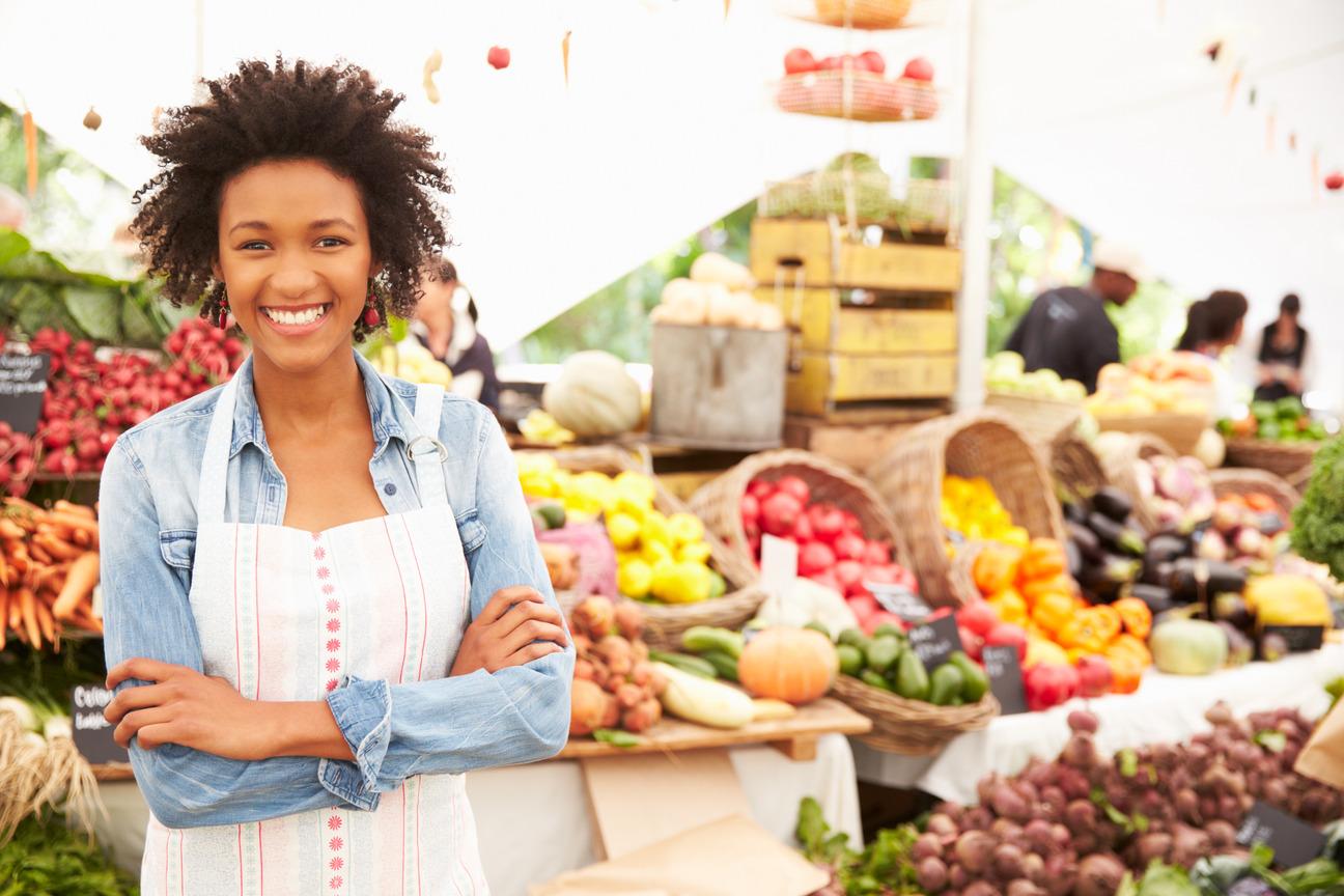 Woman at a market